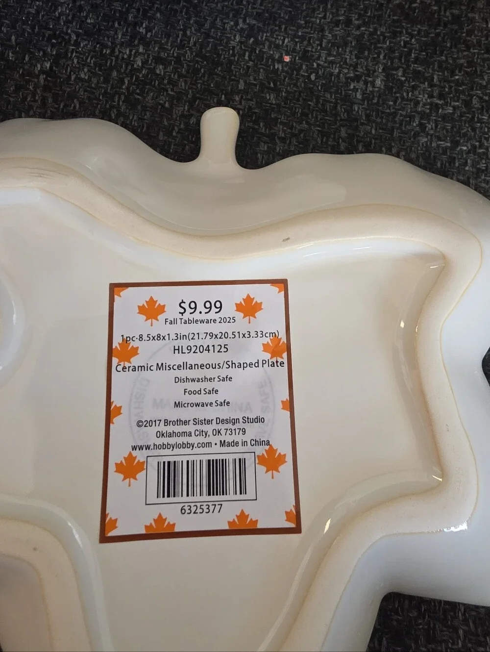 NEW Fall Maple Leaf Leaves Cream Ceramic Plate & Mini Bowls Autumn Decorations
